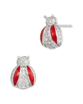 Savvy Cie Jewels Silver Cz Stud Earrings
