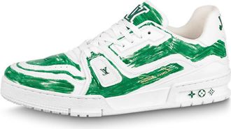 Louis Vuitton LV Trainer Sneakers White and Colored In Green 1ABLX1