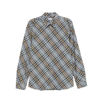 Burberry Casual Shirts, male, Multicolor, Size: 2XL Long-Sleeved Cotton Poplin Shirt
