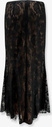 Self Portrait Womens Skirt Lace Midi Black Polyester