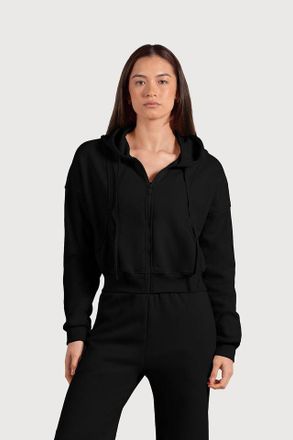 Bloch Ladies Active Zip Up Cropped Jacket, Grey Marle