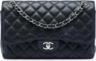 Chanel Pre-owned Vintage Double Flap Schoudertas - Dames - Vintage Schoudertas - Zwart - ONE Size - Leer - Vintage