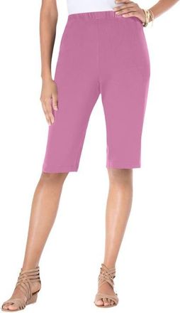 Roaman's Plus Size Soft Knit Pull On Bermuda Short in Mauve Orchid at Nordstrom, Size Large
