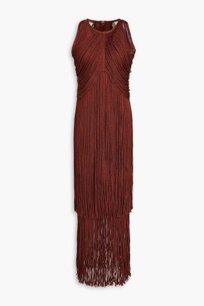 Hérve Léger Robe aus Bandage mit Fransen - Braun - XXS