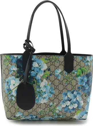 Gucci Beige Blue Multi-Color Navy White Gg Supreme Shoulder Bag Tote Bag (Pre-Owned)