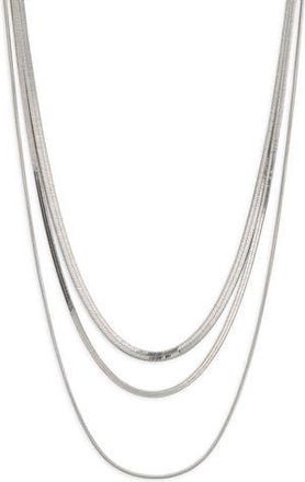 Nordstrom Rack Multirow Snake Chain Necklace in Silver at Nordstrom Rack