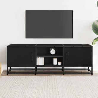 Berkfield Home TV Cabinet Black 120x35x41 cm Engineered Wood & Metal | Size: 120 x 35 x 41 cm