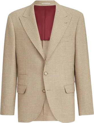 Brunello Cucinelli Blazer - Heren - Blazers - Beige - XL - Wol - Jassen