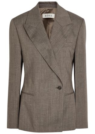 R&oacute;he Wool-blend Blazer - Brown - 34 (UK6 / XS)