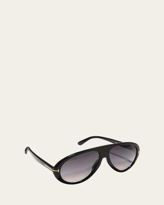 Tom Ford Mens Camillo-02 T-Logo Oval Sunglasses