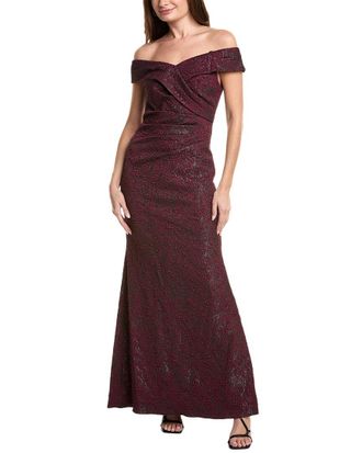 Adrianna Papell Off Shoulder Jacquard Dress