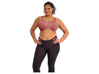 Elomi Energise Underwire High Impact Sport Bra with J Hook Womens Bra Rosewood : 40E (US 40DDD), Nylon/Elastane