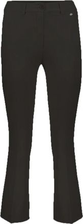 Herno Flared Broek - Dames - Wijde Broeken - Zwart - M - Wol - Broeken