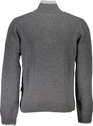Napapijri Half-Zip Cotton-Blend Sweater - Gray