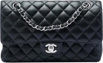 Chanel Pre-owned Classic Double Flap Shoulder Bag - Dames - Vintage Schoudertas - Zwart - ONE Size - Leer - Vintage