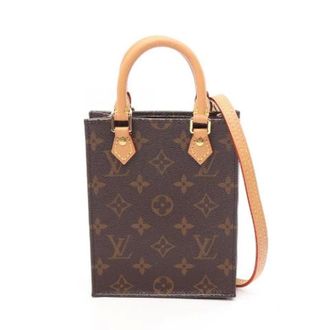 Louis Vuitton Pre-owned Petit Sac Plat Monogram Handbag - Dames - Pre-owned - Bruin - Maat: ONE Size Leer