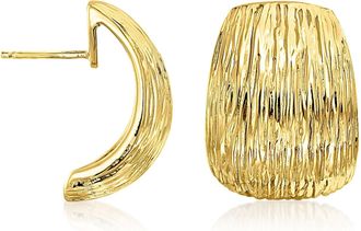 Ross-Simons Italian 14kt Yellow Gold-Plated Textured C-Hoop Earrings
