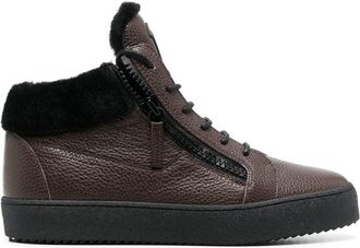 Giuseppe Zanotti May Lond low-top sneakers - men - Rubber/Sheepskin/Calf Leather - 44.5 - Brown