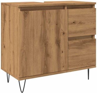 vidaXL Mueble de lavabo madera de ingeniería roble artisan 65x33x60 cm Vidaxl