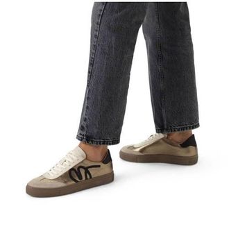 Manfield leren sneakers goud