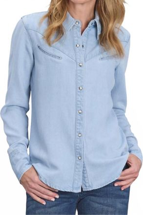 Stetson Arrow Pocket Denim Shirt In Light Blue