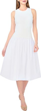 1.State Mixed Media Tank Midi Dress in Ultra White at Nordstrom Rack, Size X-Large