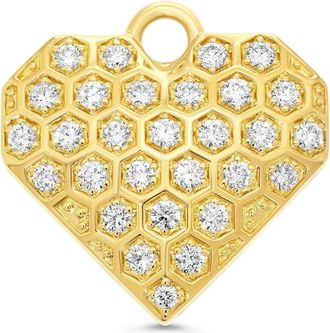 Sara Weinstock 18kt geelgouden bedel met diamant en hart hanger