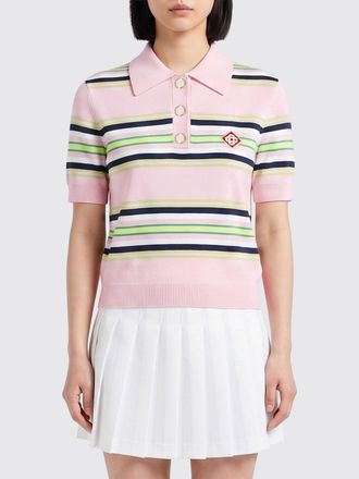 Casablanca Polo in maglia di viscosa a righe Casablanca