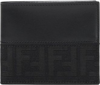 Fendi FF Jacquard Bi-fold Portemonnee - Heren - Portefeuilles - Zwart - ONE Size - Katoen - Accessoires