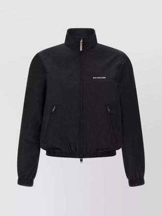 Balenciaga logo embroidery jacket with elasticated cuffs