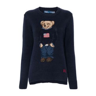 Polo Ralph Lauren Round-neck Knitwear, female, Blue, Size: L Knitwear