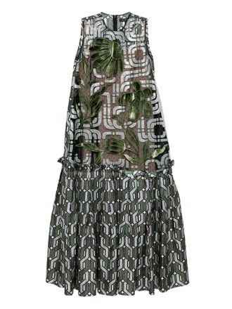 Biyan printed silk dress - women - Silk - M - Black