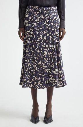 Altuzarra Elton Abstract Animal Print A-Line Midi Skirt in Black Animal at Nordstrom, Size 10 Us