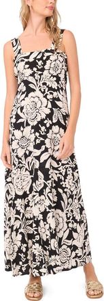Vince Camuto Floral Tiered Maxi Dress in Rich Black at Nordstrom, Size Xx-Small