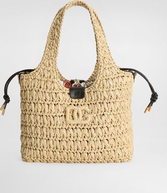 Dolce & Gabbana Raffia Crochet Shopping Bag - Woman Shoulder And Crossbody Bags Print Onesize