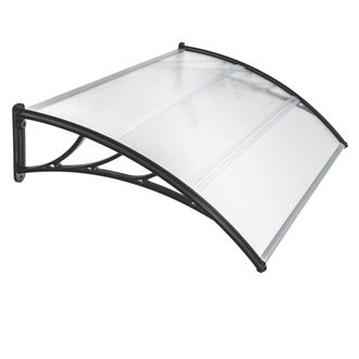 TecTake Marquesina arqueada y resistente con 120 x 93 cm, transparente