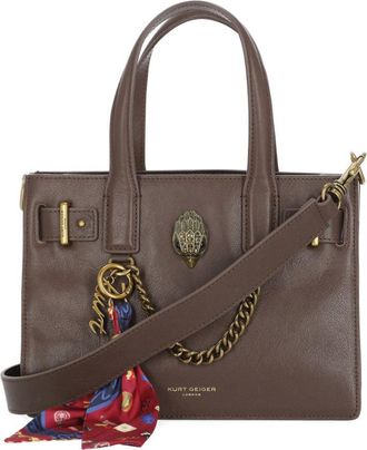 Kurt Geiger Brown Sloane Leather Structured Tote Bag