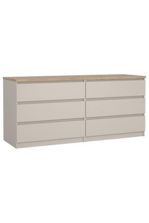 Boxxx Sideboard, Eichefarben, Kaschmir, Holzwerkstoff, 6 Schublade(n) Schubladen, 153.8x70.1x50 cm, FSC Mix, Made in Denmark, Typenauswahl, Beim&ouml;bel erh&auml;ltl