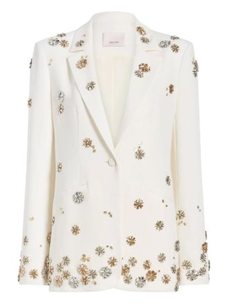 Cinq &agrave; Sept tumbling flowers karlie blazer - White