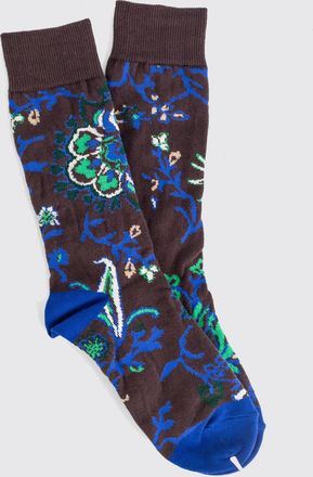 sacai Calze al polpaccio in cotone stretch con motivo floreale