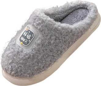 Generic Slippers Men Womens Slippers Thick Sole Warm with Arch Support Warm Faux Fur Lined Rubber Sole Cozy Winter for Women with Faux Indoor Outdoor Comfort 