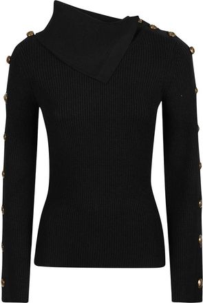 Elisabetta Franchi Trui met coltrui en lange mouwen - Dames - Coltruien - Zwart - M - Truien & Vesten