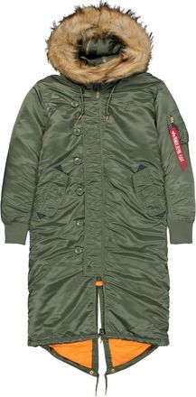 Alpha Industries Alpha Industries Womens Long Fishtail Field Jacket Women - Green - Size X-Small