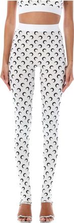 Marine Serre Moon Print Jersey Leggings - Dames - Leggings - Wit - S - Tweed - Broeken