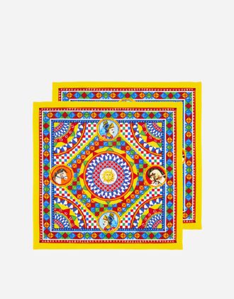 Dolce & Gabbana Set Of 2 Linen Napkins - Napkins Multicolor Onesize
