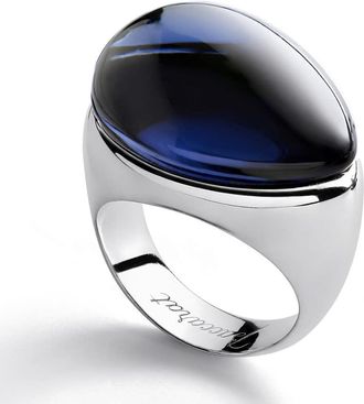 Baccarat Womens Galea Sterling Silver Blue Crystal Ring 2805618