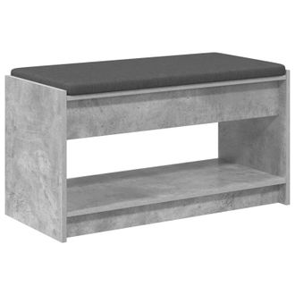 vidaXL Banco De Entrada Con Coj&iacute;n Gris Concreto 83 X 38 X 45 Cm Vidaxl