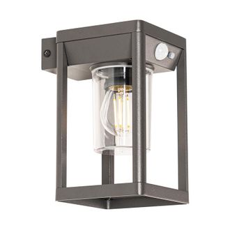 QAZQA Qazqa Moderno L&aacute;mpara De Pared Exterior Gris Oscuro Con Led Y Luz Regulable Solar - Sonne Aluminio /pl&aacute;stico Rectangular Incluye Led Max. 1 X 2.2 Watt