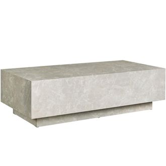 TecTake Mesa de centro, MDF aspecto travertino, carga 45 kg, 120x60x35 cm gris