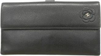 Chanel Pre-owned Wallets, female, Black, Size: ONE SIZE Pre-owned Long Wallet (bi-fold)